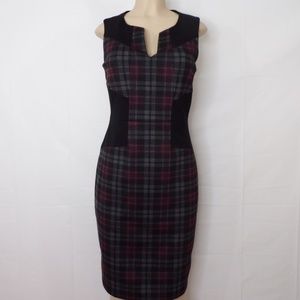 NYDJ Plaid Sheath Career Dress, Sz 8